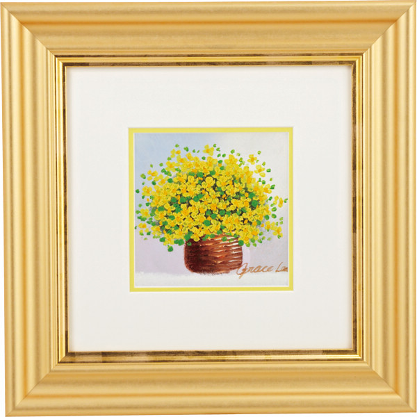 ＜シャディ＞ 手描き油絵 グレース・リー作 「黄色のブーケ」画像