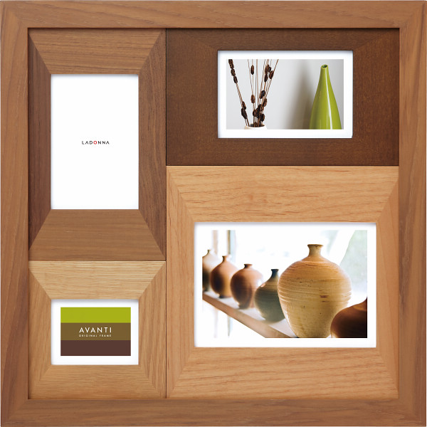 ＜シャディ＞ 木製フォトフレーム ４窓画像